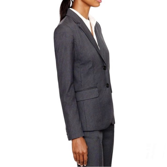 J.Crew 1035 Supper 120s Pinstriped Blazer in Gray - Picture 3 of 16